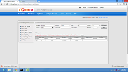 Opening & Importing Balance